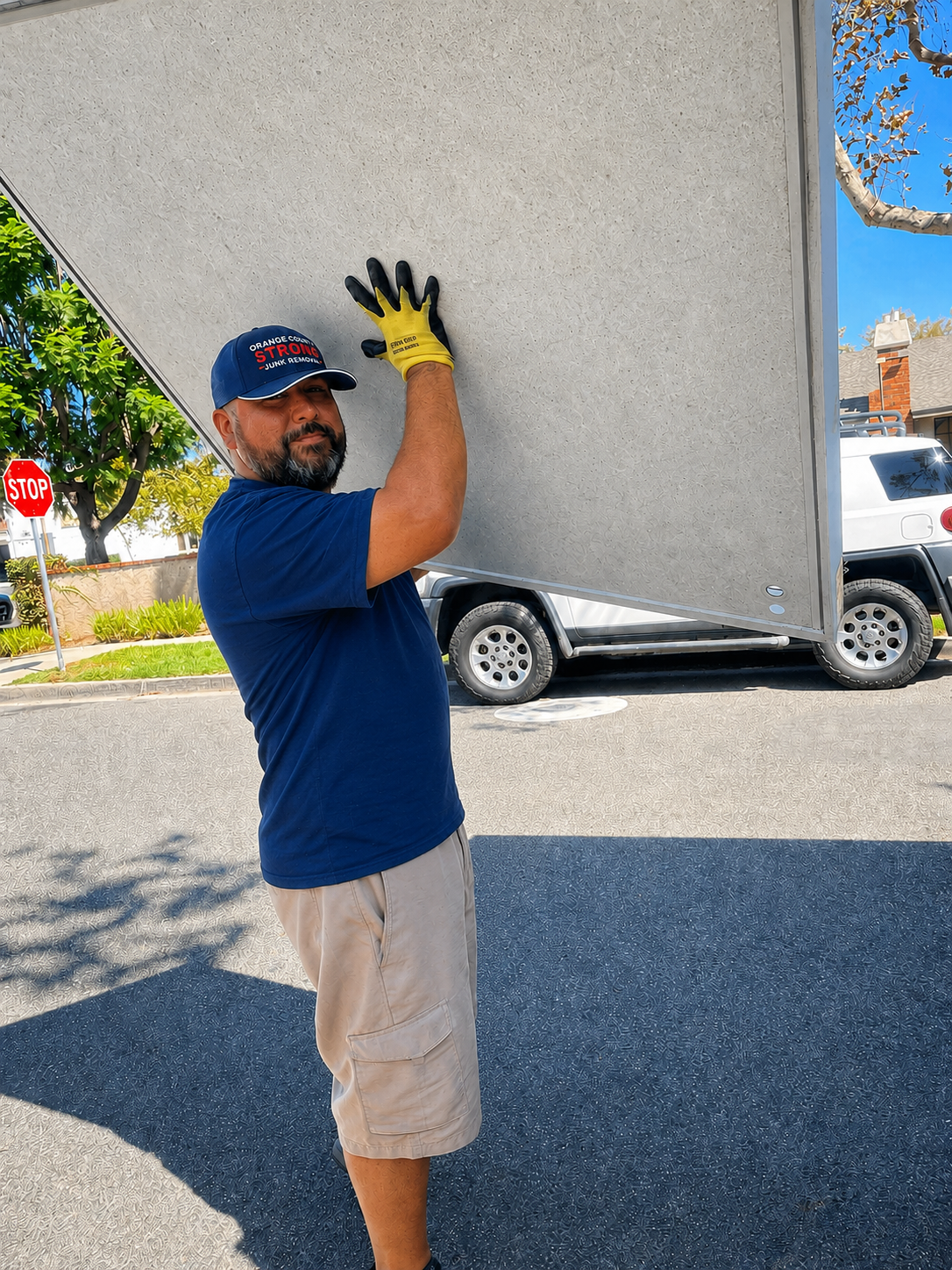 Professional crew hauling items during a property cleanout