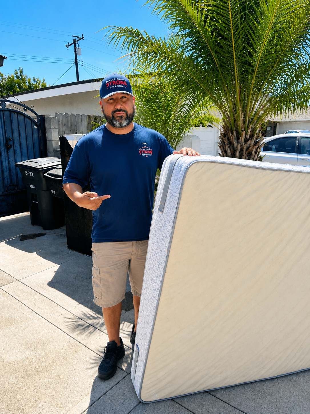 Professional movers removing furniture from a home